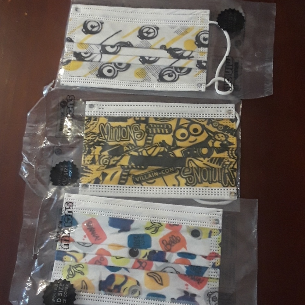 3 Pcs Despicable Me Minions Kid Disposal Masks